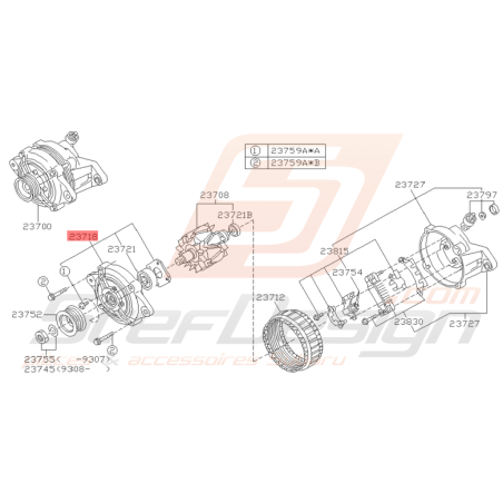 Couvercle Avant d'Alternateur Origine Subaru GT 1997 - 2000