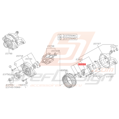 Balais d'Alternateur Origine Subaru GT 1993 - 1996