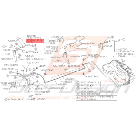 Durite d'Essence Origine Subaru GT 1994 - 1998