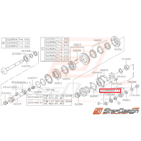 Rondelle de fixation d'arbre de transmission GT 93-00 WRX/STI 01-05