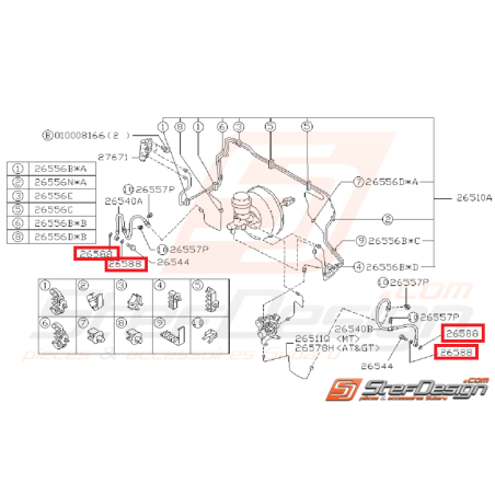 Joint cuivre de flexible d'étrier de frein avant et arrière GT 93-00 WRX/STI 01-14