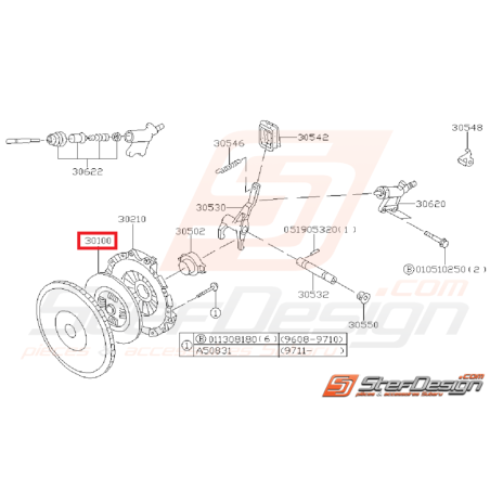 disque d'embrayage origine SUBARU GT 97-00 WRX 2001