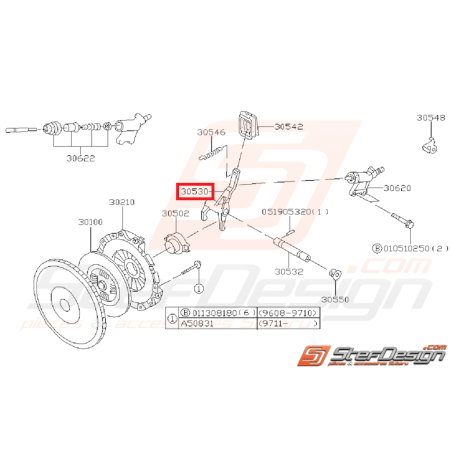 Fourchette d'embrayage SUBARU GT 99-00 WRX 01-05