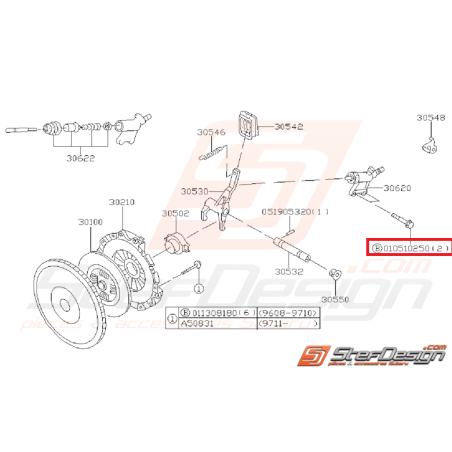 Vis Récupérateur d'Embrayage Origine Subaru GT 1994 - 1996