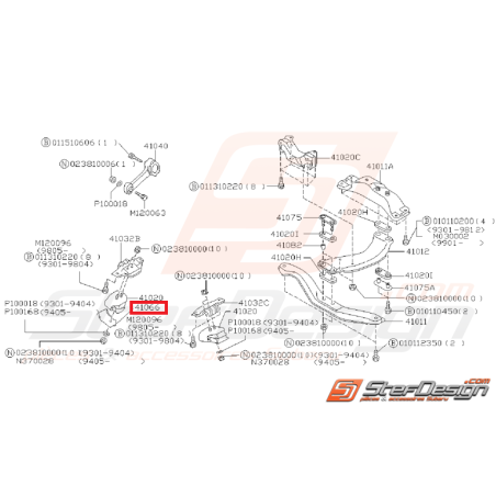 Tôle pare chaleur support moteur inférieur droit GT WRX STI 93-15