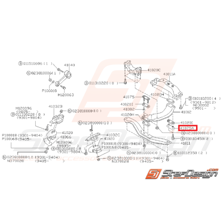 Plaque de poutre transversale support de boite WRX/STI 01-07