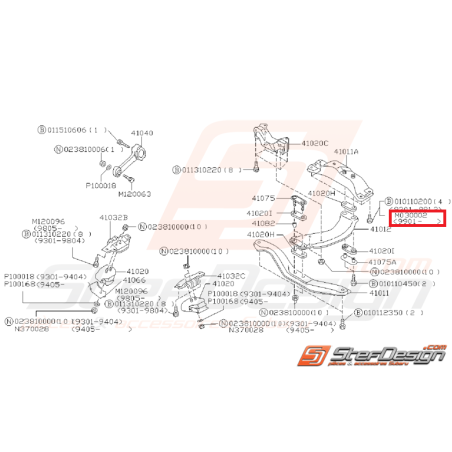 Boulon de fixation de support de boite SUBARU WRX/STI 01-07