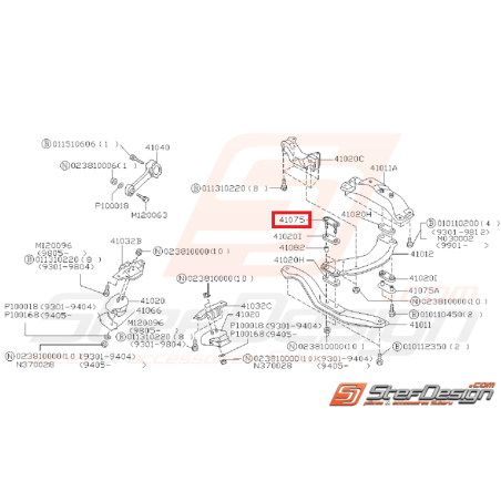 Plaque fixation support de boite origine subaru WRX/STI 01-14 