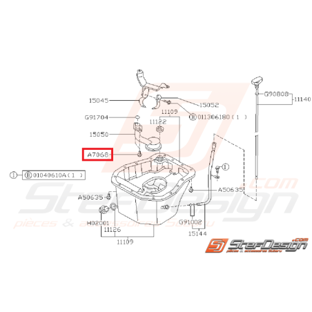 Vis de guide de courroie centrale GT 97-00 WRX/STI 01-07