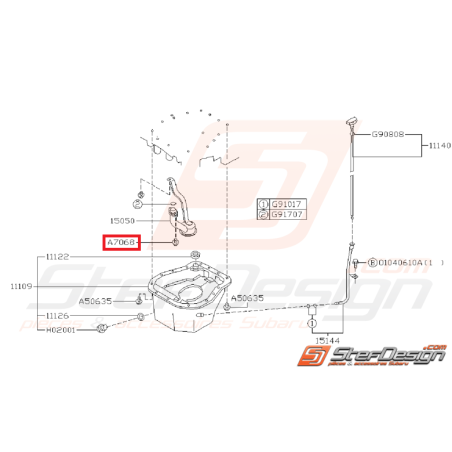 Vis de guide de courroie centrale GT 97-00 WRX/STI 01-07