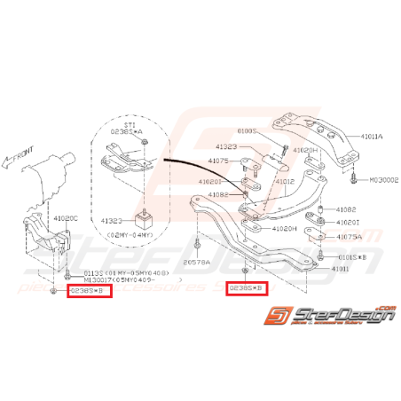 Écrou traverse de renfort pare-choc WRX/STI 01-05