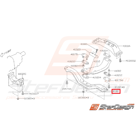 Traverse Avant Support de Boite Origine Subaru WRX 2005 - 2007