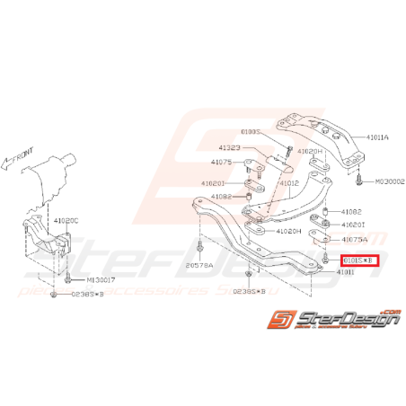 Vis de fixation de silent bloc d'échappement SUBARU WRX/STI 01-07