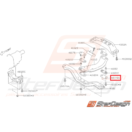 Plaque de poutre transversale support de boite WRX/STI 01-07