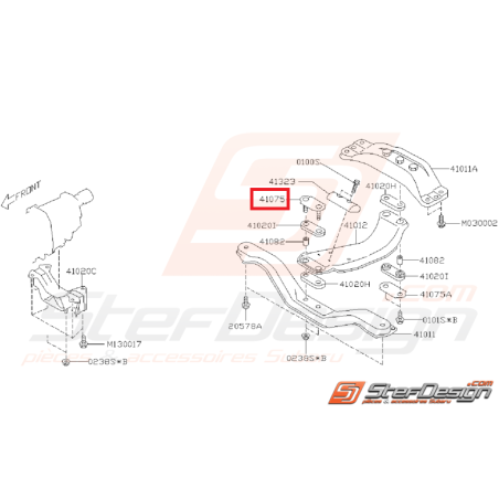 Plaque fixation support de boite origine subaru WRX/STI 01-14 