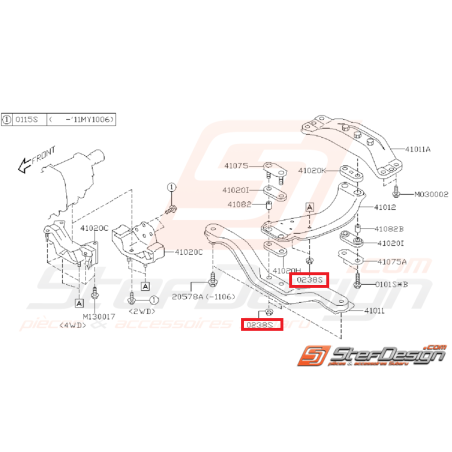 Écrou traverse de renfort pare-choc WRX/STI 01-05