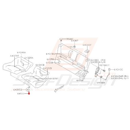 Vis de support de siège pour subaru BRZ