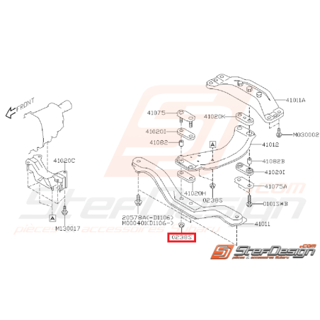 Écrou traverse de renfort pare-choc WRX/STI 01-05