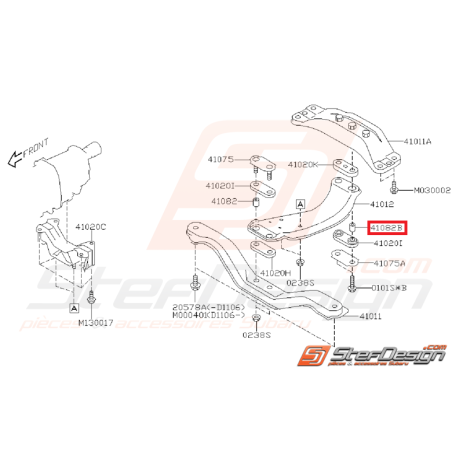 Entretoise Support de Boite Origine Subaru WRX 2008 - 2011