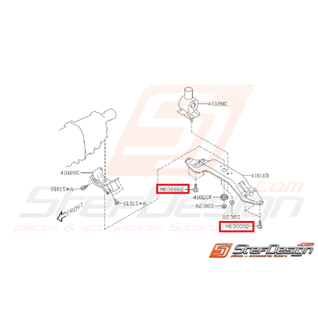 Boulon de fixation de support de boite SUBARU WRX/STI 01-07