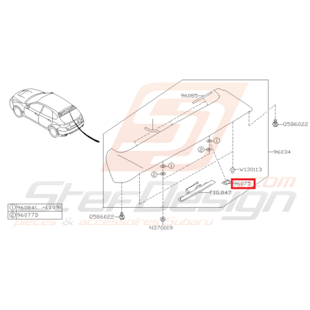 Capuchon Déflecteur Arrière Origine Subaru STI 2008