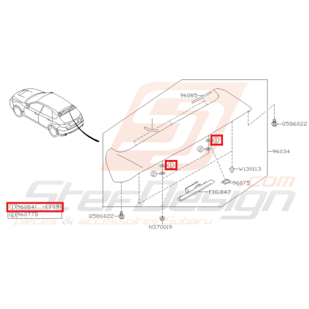 Joint Becquet de Toit Origine Subaru GT 1993 - 2000