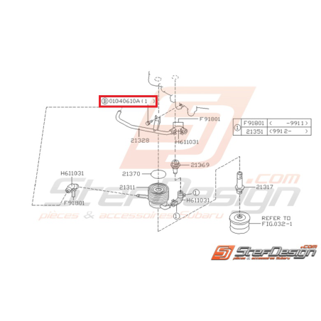 Vis de fixation de capteur map SUBARU GT 97-00