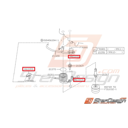 Durite de modine d'huile SUBARU GT 93-00 WRX/STI 01-14