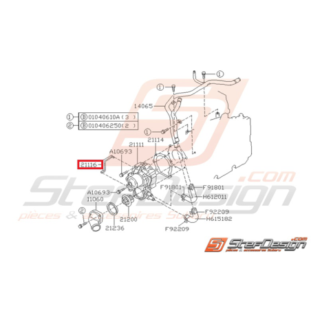 Joint de pompe a eau/bloc SUBARU GT 93-00 WRX/STI 01-14