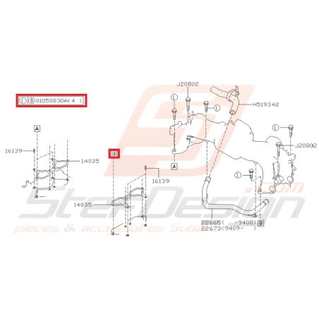 Vis + rondelle de fixation de tôle anti-déjaugeage SUBARU WRX/STI 01-07 et BRZ / TOYOTA GT 86