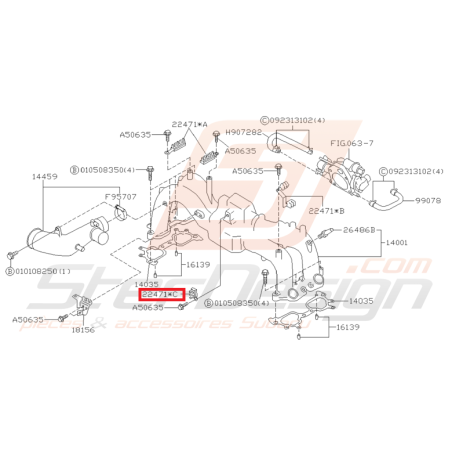 Support Collecteur d'Admission Origine Subaru GT 1999 - 2000