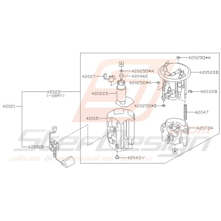 Schéma de Pompe à Essence Origine Subaru STI 2008 - 2014