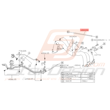 Durite d'Essence Origine Subaru Impreza GT 1999 - 2000