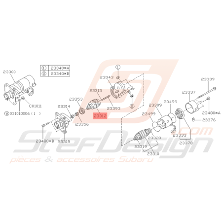 Embrayage de Démarreur Origine Subaru Impreza GT 1993 - 1996