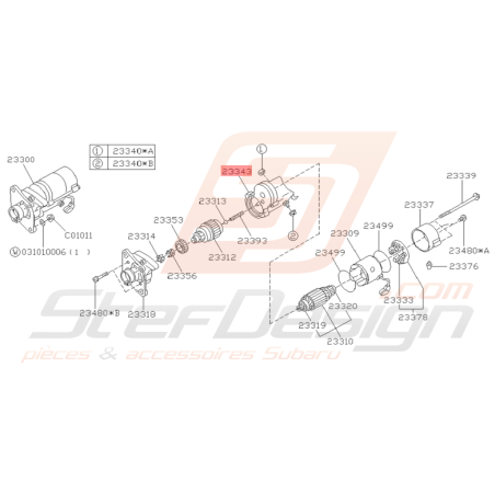 Contacteur de Démarreur Origine Subaru GT 05/1995 - 1996