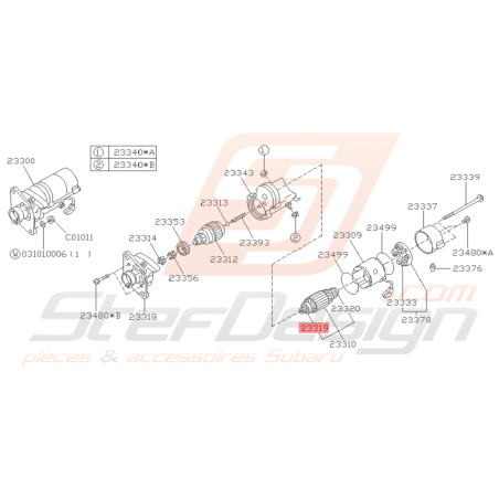 Manchon Roulement Avant de Démarreur Origine Subaru GT 93 - 97