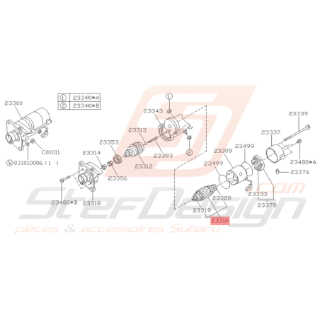 Induit de Démarreur Origine Subaru Impreza GT 1993 - 1997