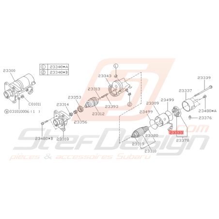 Ressort de Démarreur Origine Subaru Impreza GT 1993 - 1997