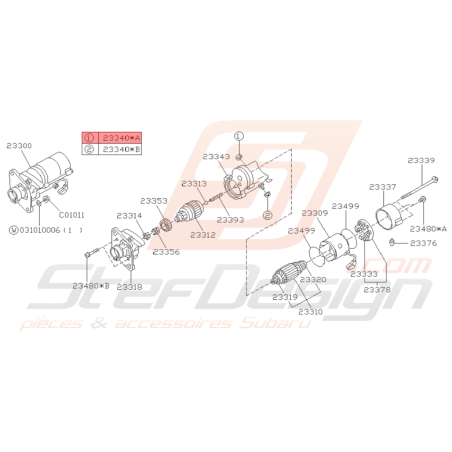 Ecrou de Démarreur Origine Subaru Impreza GT 1993 - 1997