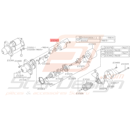 Contacteur de Démarreur Origine Subaru Impreza GT 07/1997 - 2000