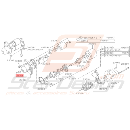 Manchon Roulement Avant Démarreur Origine Subaru GT 07/97 - 00