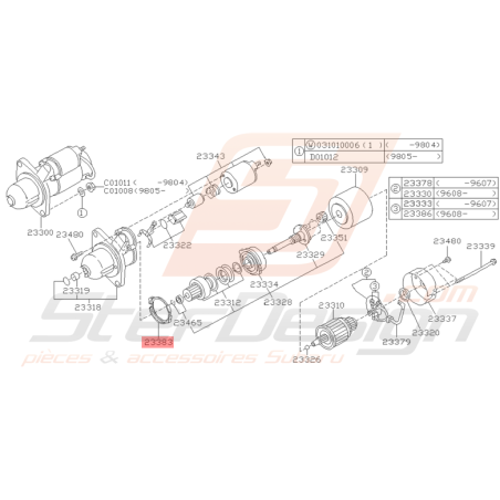 Garniture de Démarreur Origine Subaru Impreza GT 07/1997 - 2000