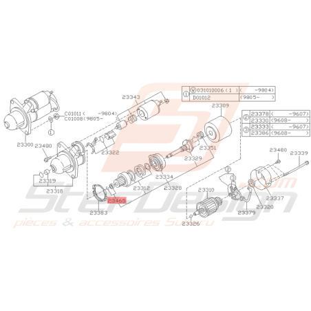 Butée de Démarreur Origine Subaru Impreza GT 07/1997 - 2000