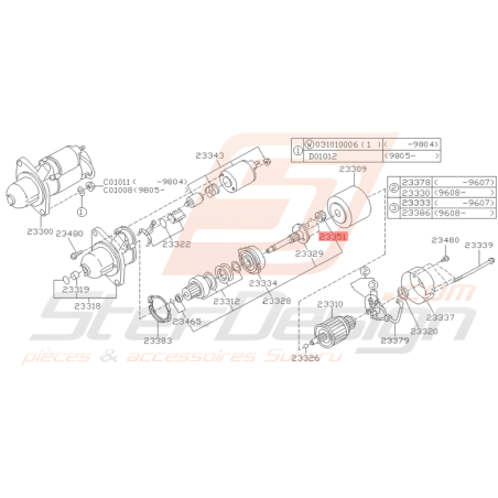 Engrenage de Démarreur Origine Subaru Impreza GT 07/1997 - 2000