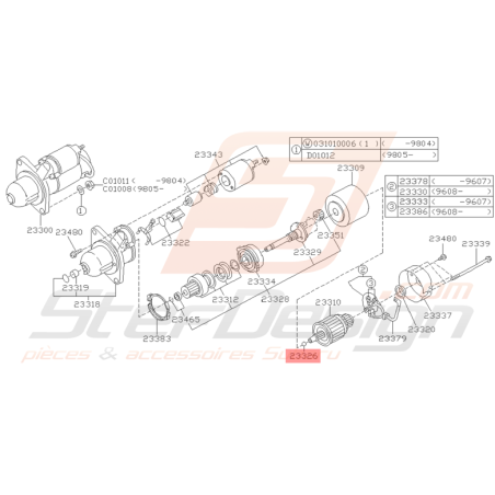 Levier de Démarreur Origine Subaru Impreza GT 07/1997 - 2000