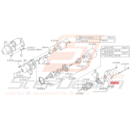 Couvercle de Démarreur Origine Subaru Impreza GT 07/1997 - 2000