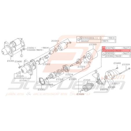 Connecteur Support de Balai Origine Subaru Impreza GT 08/96 - 00