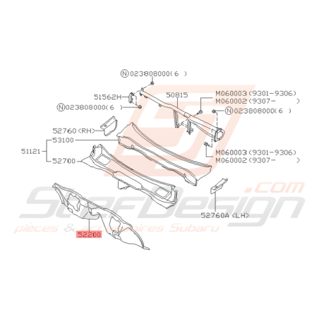 Tablier Complet Origine Subaru GT 05/1996 - 07/1996