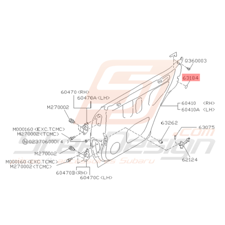 Autocollant Sécurité Enfant Origine Subaru Impreza GT 1993 - 2000