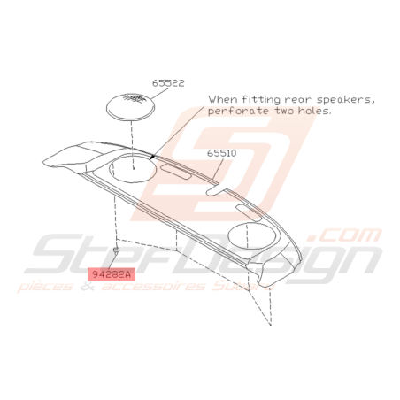 Clips de Tablette Arrière Origine Subaru Impreza GT 1993 - 2000